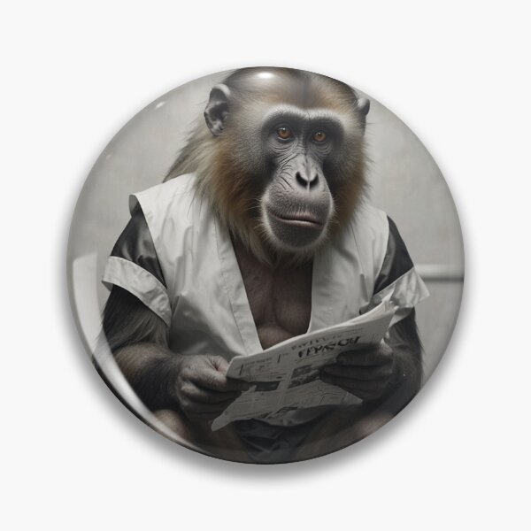 Item preview, Mandrill Reading Newspaper on Toilet designed and sold by vk09.
