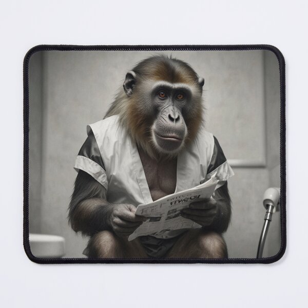 Item preview, Mandrill Reading Newspaper on Toilet designed and sold by vk09.