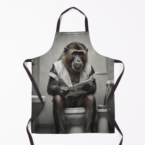 Item preview, Mandrill Reading Newspaper on Toilet designed and sold by vk09.