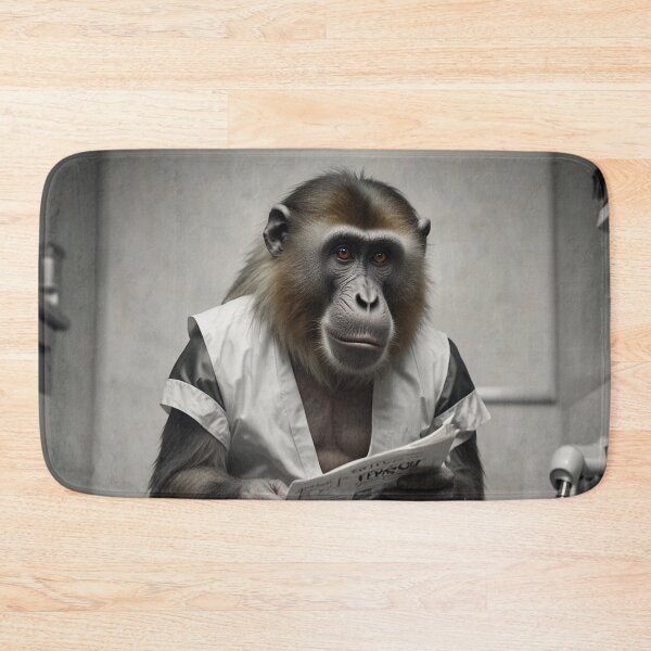 Item preview, Mandrill Reading Newspaper on Toilet designed and sold by vk09.