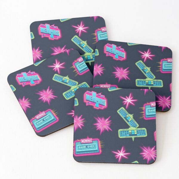 Item preview, neon game is over pattern on a dark background 90s arcade,Vintage Posters,vintage 90s designed and sold by Expressions-Sel.