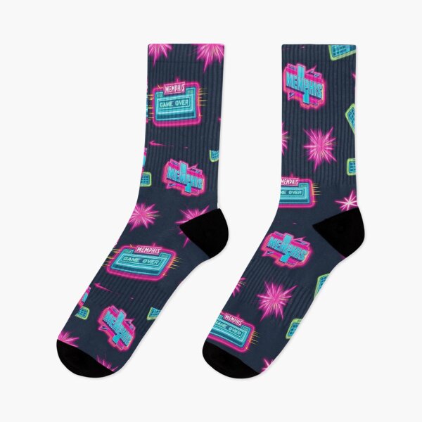 Item preview, neon game is over pattern on a dark background 90s arcade,Vintage Posters,vintage 90s designed and sold by Expressions-Sel.