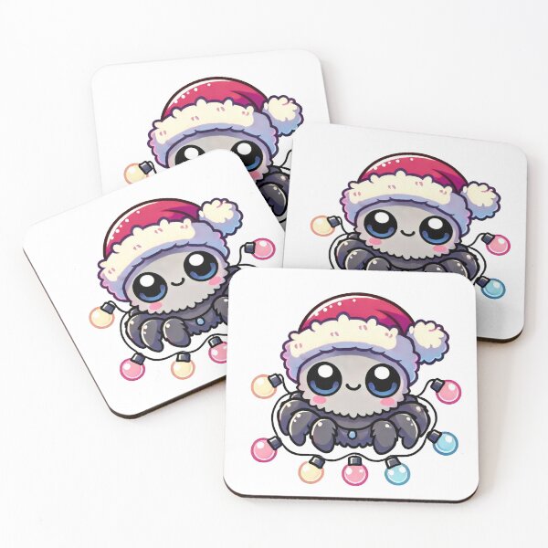 Item preview, Cute Spider Christmas Design with Santa Hat and Holiday Lights designed and sold by lubushop1.