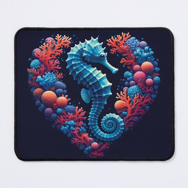 Item preview, Seahorse in Coral Heart designed and sold by EcoArtShop.