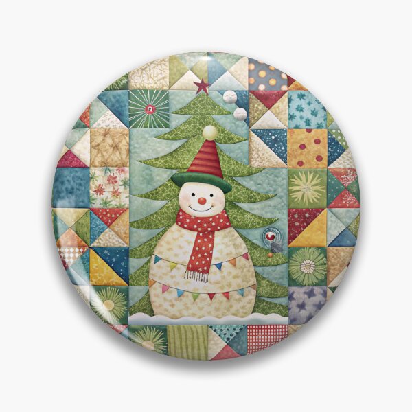 Item preview, Patchwork Snowman 1 designed and sold by UniqVibe.