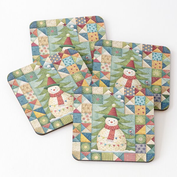 Item preview, Patchwork Snowman 1 designed and sold by UniqVibe.