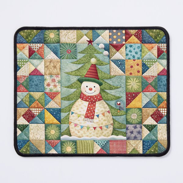 Item preview, Patchwork Snowman 1 designed and sold by UniqVibe.