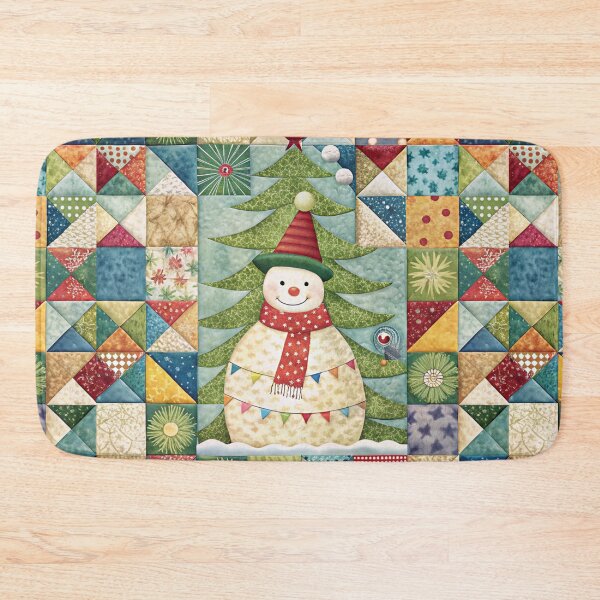 Item preview, Patchwork Snowman 1 designed and sold by UniqVibe.