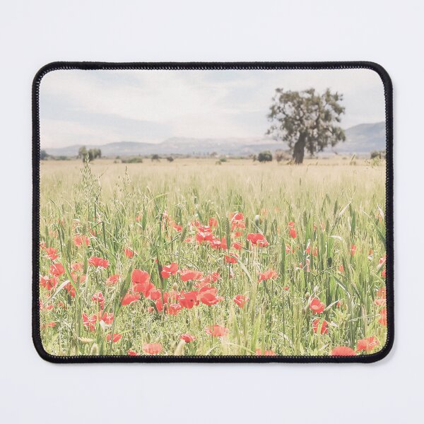 Item preview, Puglia, Italy I Fields of wild red poppy flowers, natural boho bohemian in the Italian countryside of Mediterranean landscapes with a retro vintage pastel green summer aesthetic like in Tuscany designed and sold by Julie Travel Photography.