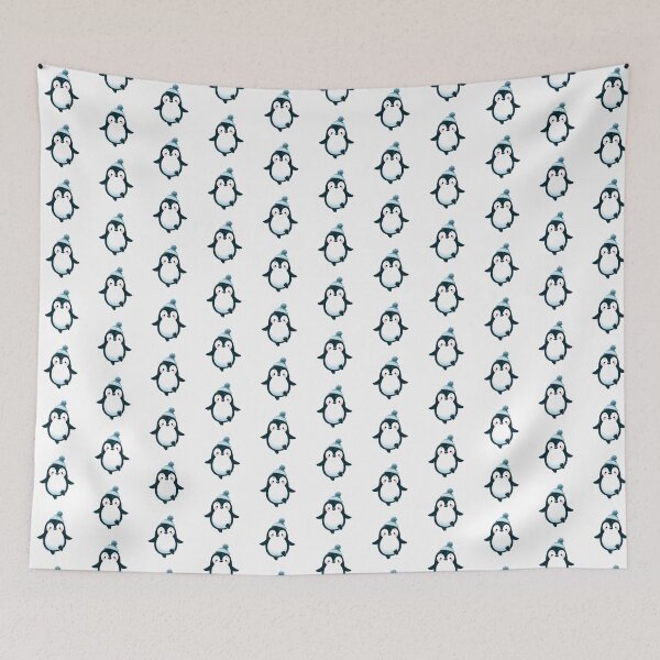 Item preview, A cute penguin wearing a knitted hat dances in a winter wonderland designed and sold by homydesign.