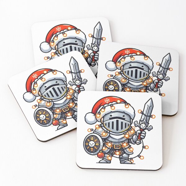 Item preview, Christmas Knight in Santa Hat with Sword and Lights designed and sold by AIARTIST1.