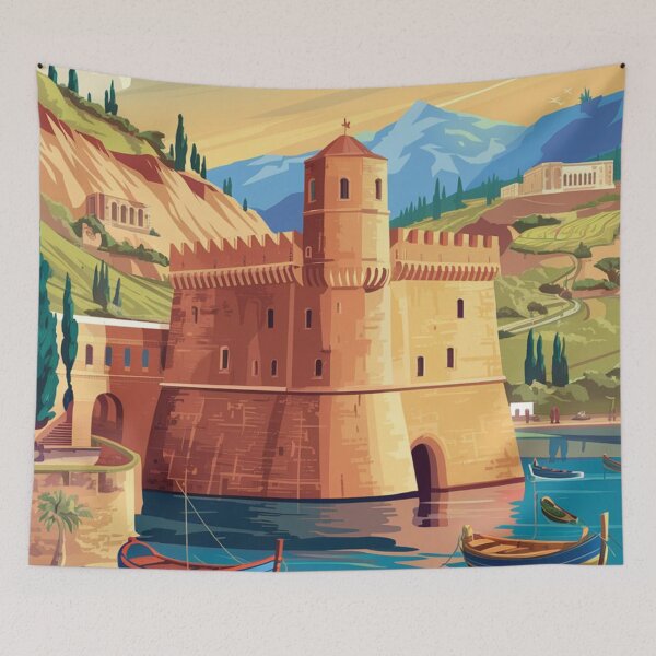 Item preview, Heraklion Vintage Travel Poster designed and sold by TravelerRat.