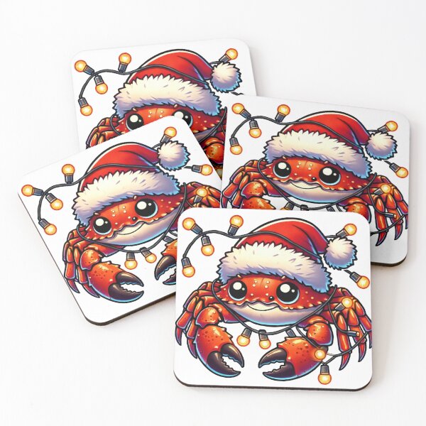Item preview, Festive Crab in Santa Hat with Christmas Lights designed and sold by AIARTIST1.