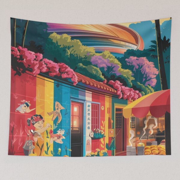 Item preview, Taichung Vintage Travel Poster designed and sold by TravelerRat.