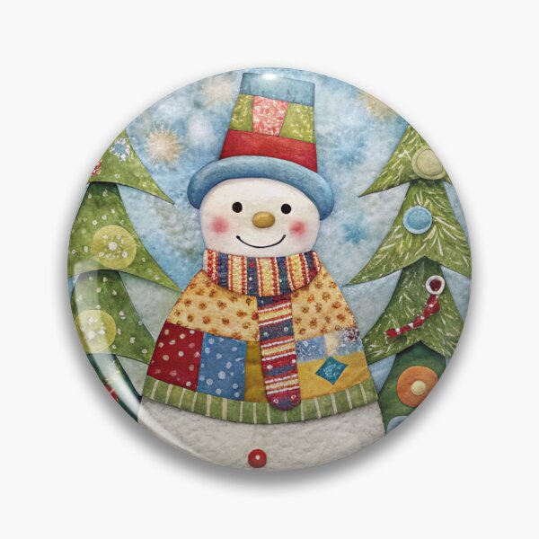 Item preview, Patchwork Snowman 2 designed and sold by UniqVibe.