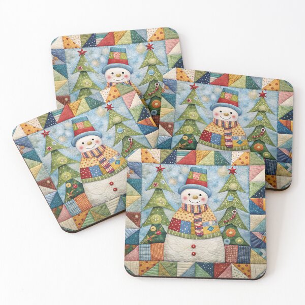 Item preview, Patchwork Snowman 2 designed and sold by UniqVibe.