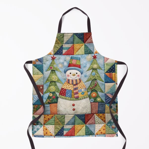 Item preview, Patchwork Snowman 2 designed and sold by UniqVibe.