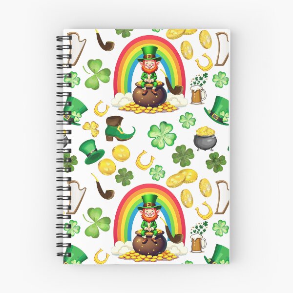 Item preview, Shamrock Shuffle: A whimsical pattern featuring four-leaf clovers, shamrocks, and pots of gold, symbolizing luck and prosperity. designed and sold by Grang Art Artistic Designs.