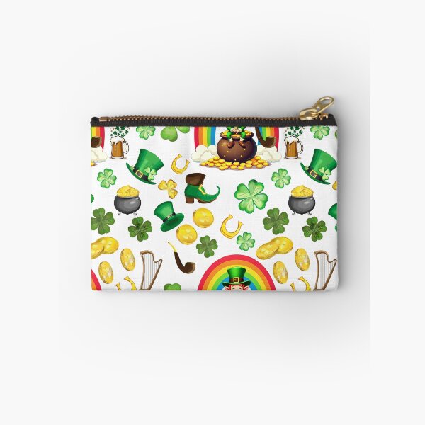 Item preview, Shamrock Shuffle: A whimsical pattern featuring four-leaf clovers, shamrocks, and pots of gold, symbolizing luck and prosperity. designed and sold by Grang Art Artistic Designs.