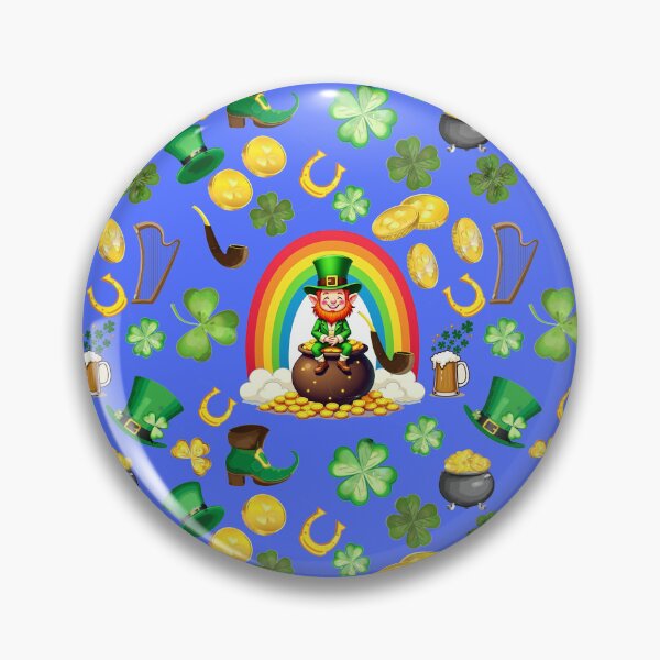 Item preview, Irish Eyes: A whimsical pattern featuring four-leaf clovers, shamrocks, and pots of gold, symbolizing luck and prosperity. designed and sold by Grang Art Artistic Designs.