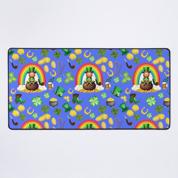 Item preview, Irish Eyes: A whimsical pattern featuring four-leaf clovers, shamrocks, and pots of gold, symbolizing luck and prosperity. designed and sold by Grang Art Artistic Designs.
