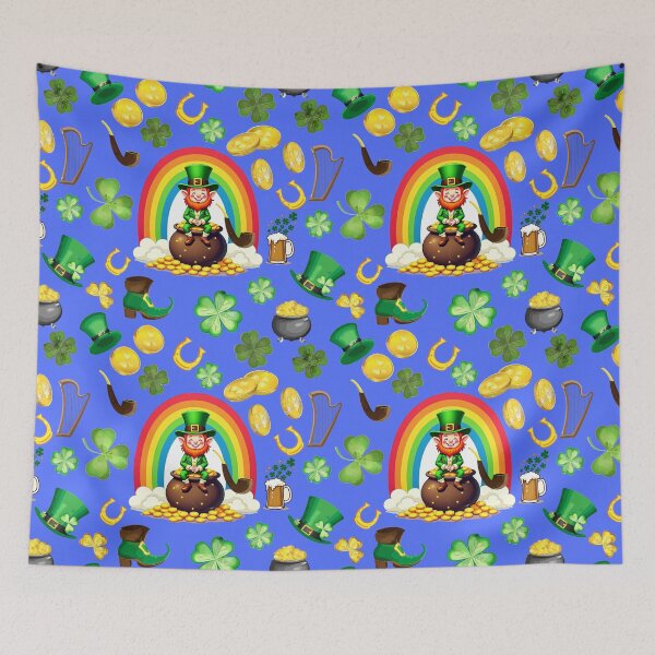 Item preview, Irish Eyes: A whimsical pattern featuring four-leaf clovers, shamrocks, and pots of gold, symbolizing luck and prosperity. designed and sold by Grang Art Artistic Designs.