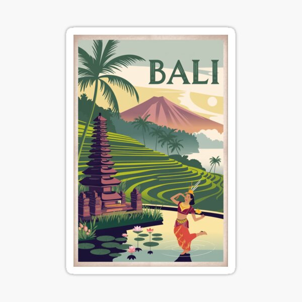 Item preview, Bali Vintage Travel Poster designed and sold by TravelerRat.