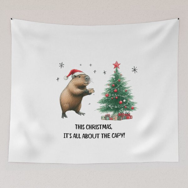 Item preview, Christmas Capybara Illustration | Cute Holiday Capybara in Santa Hat | Merry Christmas Design designed and sold by MiszungART.