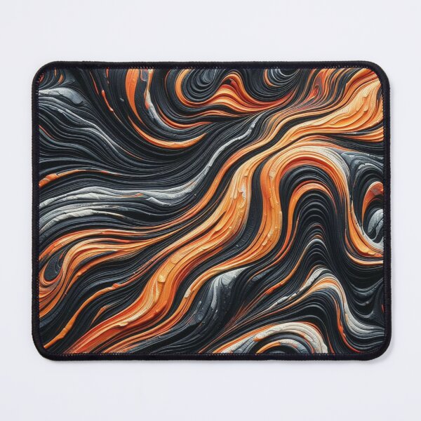 Item preview, waves in black and orange designed and sold by blackwhiteblue.