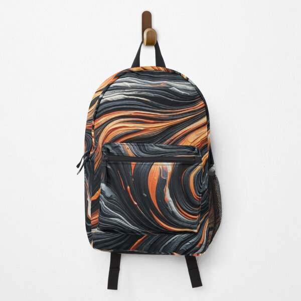 Item preview, waves in black and orange designed and sold by blackwhiteblue.