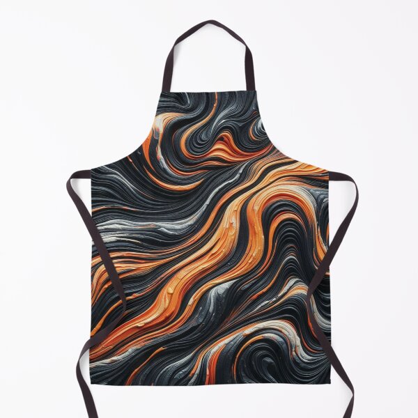 Item preview, waves in black and orange designed and sold by blackwhiteblue.