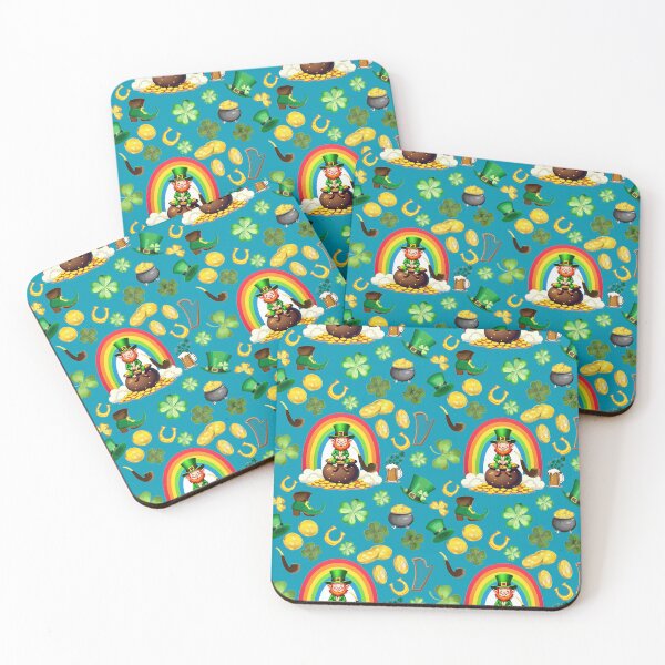 Item preview, Saint Patrick's Day: A whimsical pattern featuring four-leaf clovers, shamrocks, and pots of gold, symbolizing luck and prosperity. designed and sold by Grang Art Artistic Designs.