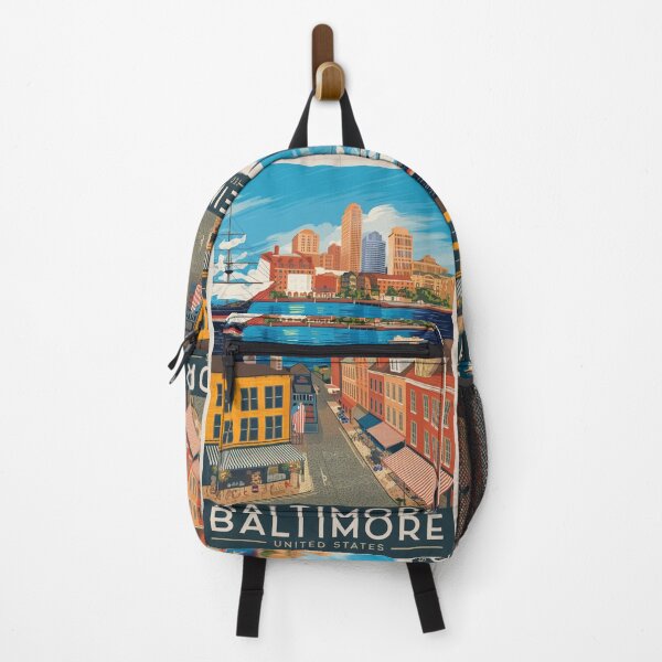 Item preview, Baltimore Vintage Travel Poster designed and sold by TravelerRat.