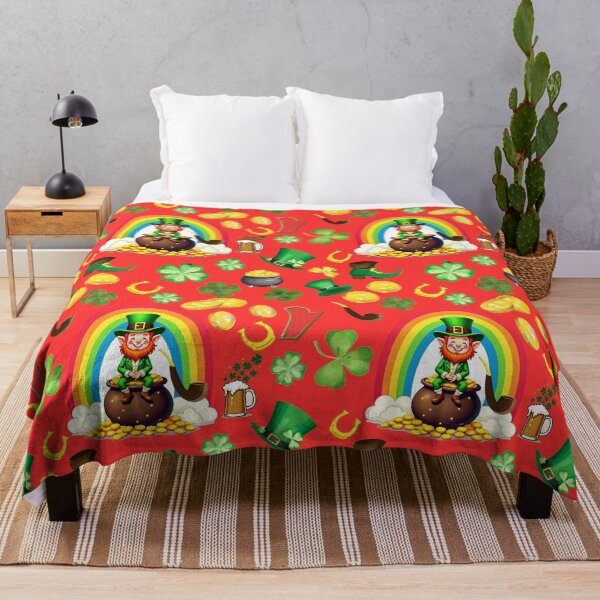 Item preview, St Patrick's Day Pattern: A whimsical pattern featuring four-leaf clovers, shamrocks, and pots of gold, symbolizing luck and prosperity. designed and sold by Grang Art Artistic Designs.