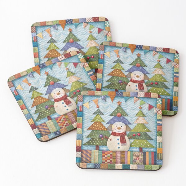 Item preview, Patchwork Snowman 3 designed and sold by UniqVibe.
