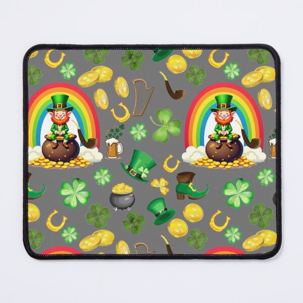 Item preview, Pots of Gold: A whimsical pattern featuring four-leaf clovers, shamrocks, and pots of gold, symbolizing luck and prosperity. designed and sold by Grang Art Artistic Designs.