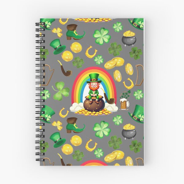 Item preview, Pots of Gold: A whimsical pattern featuring four-leaf clovers, shamrocks, and pots of gold, symbolizing luck and prosperity. designed and sold by Grang Art Artistic Designs.