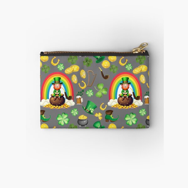 Item preview, Pots of Gold: A whimsical pattern featuring four-leaf clovers, shamrocks, and pots of gold, symbolizing luck and prosperity. designed and sold by Grang Art Artistic Designs.
