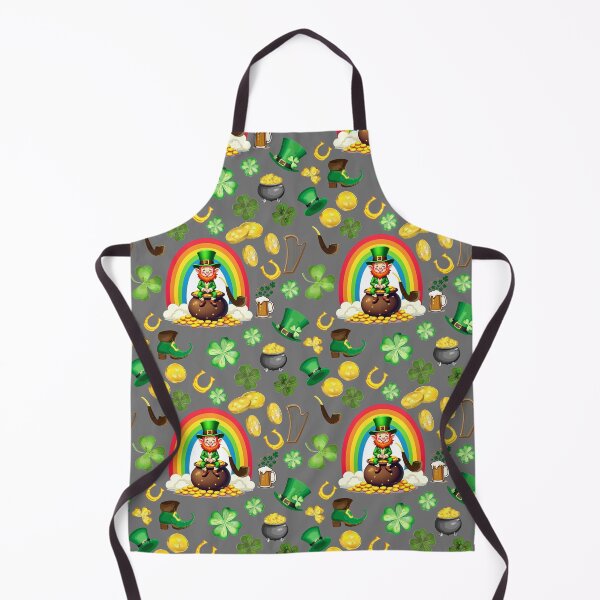 Item preview, Pots of Gold: A whimsical pattern featuring four-leaf clovers, shamrocks, and pots of gold, symbolizing luck and prosperity. designed and sold by Grang Art Artistic Designs.