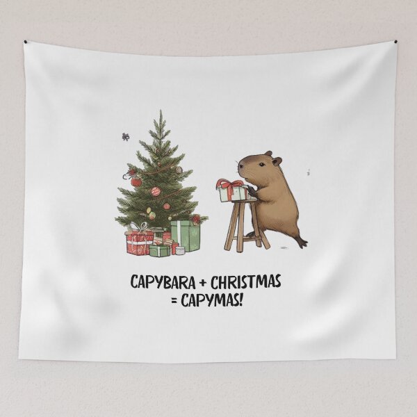 Item preview, Christmas Capybara Illustration | Cute Holiday Capybara in Santa Hat | Merry Christmas Design designed and sold by MiszungART.
