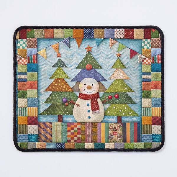 Item preview, Patchwork Snowman 3 designed and sold by UniqVibe.