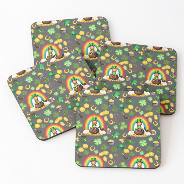Item preview, Saint Patrick's Charm: A whimsical pattern featuring four-leaf clovers, shamrocks, and pots of gold, symbolizing luck and prosperity. designed and sold by Grang Art Artistic Designs.