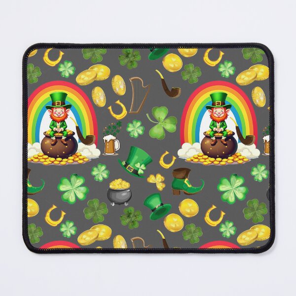 Item preview, Saint Patrick's Charm: A whimsical pattern featuring four-leaf clovers, shamrocks, and pots of gold, symbolizing luck and prosperity. designed and sold by Grang Art Artistic Designs.