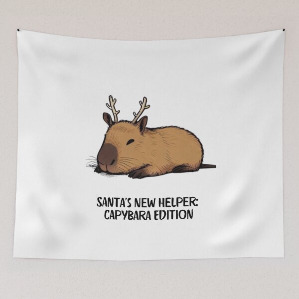 Item preview, Christmas Capybara Illustration | Cute Holiday Capybara in Santa Hat | Merry Christmas Design designed and sold by MiszungART.