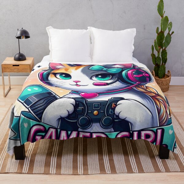 Item preview, Gamer girl, gamer cat designed and sold by ShimaiStore.