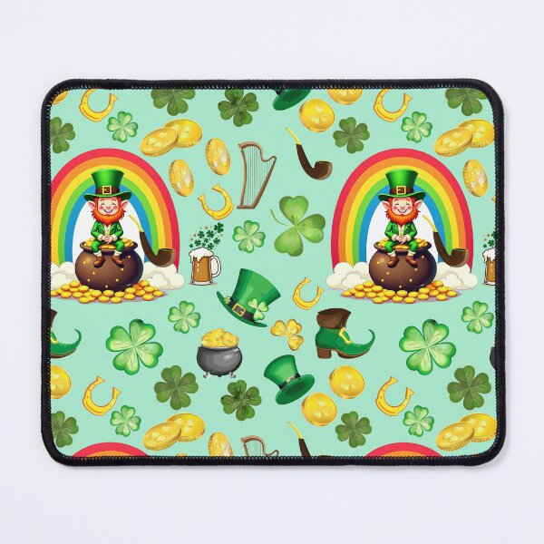Item preview, Lucky Charms: A whimsical pattern featuring four-leaf clovers, shamrocks, and pots of gold, symbolizing luck and prosperity. designed and sold by Grang Art Artistic Designs.