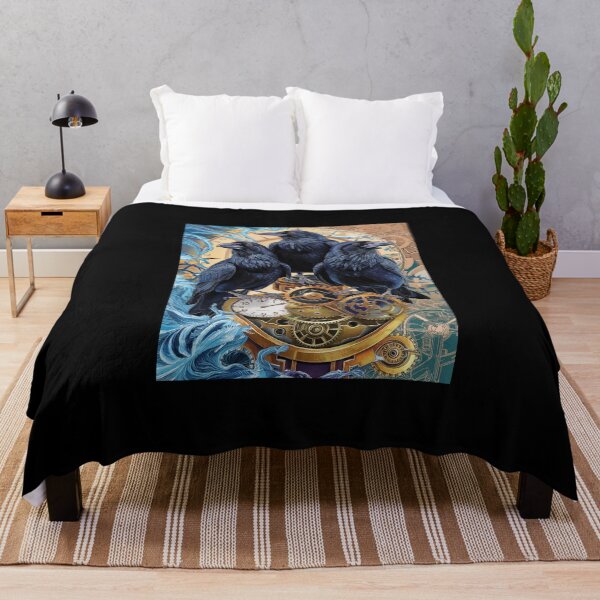 Item preview, Three Ravens with Clockwork - Steampunk Time Art designed and sold by love3617.