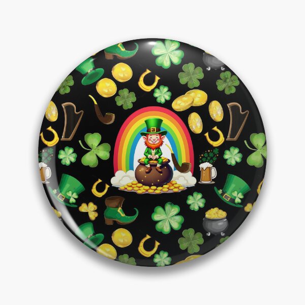 Item preview, Pot of Gold: A whimsical pattern featuring four-leaf clovers, shamrocks, and pots of gold, symbolizing luck and prosperity. designed and sold by Grang Art Artistic Designs.