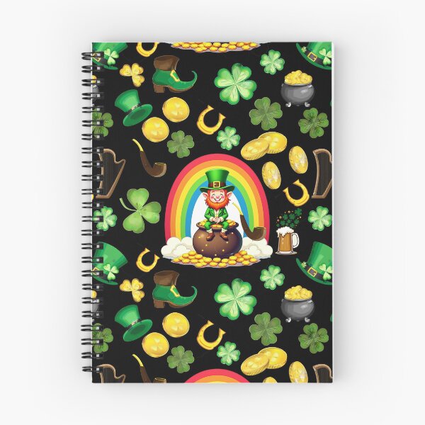 Item preview, Pot of Gold: A whimsical pattern featuring four-leaf clovers, shamrocks, and pots of gold, symbolizing luck and prosperity. designed and sold by Grang Art Artistic Designs.