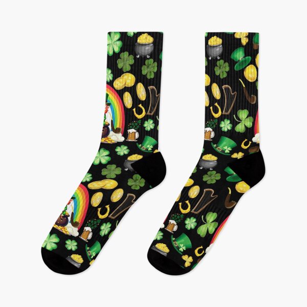 Item preview, Pot of Gold: A whimsical pattern featuring four-leaf clovers, shamrocks, and pots of gold, symbolizing luck and prosperity. designed and sold by Grang Art Artistic Designs.
